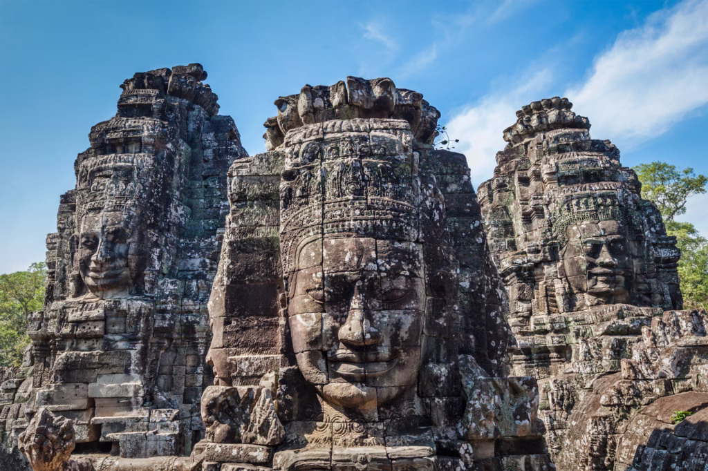 Een foto van Bayon Temple in het Angkor Thom Complex